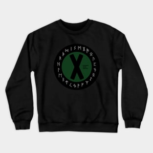 Green Gebo Futhark Rune Symbols Crewneck Sweatshirt